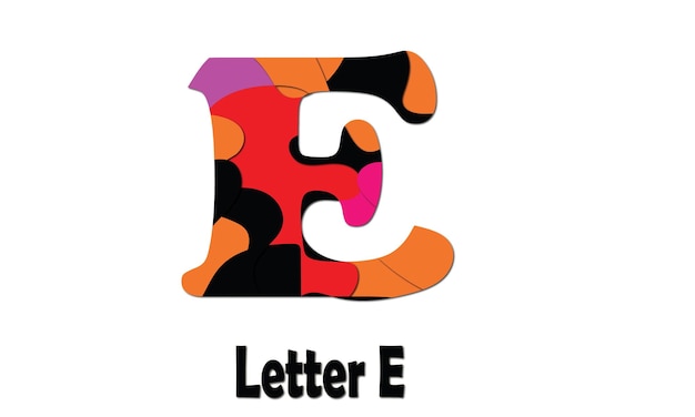 Vector presentation colorful alphabet letter e logo