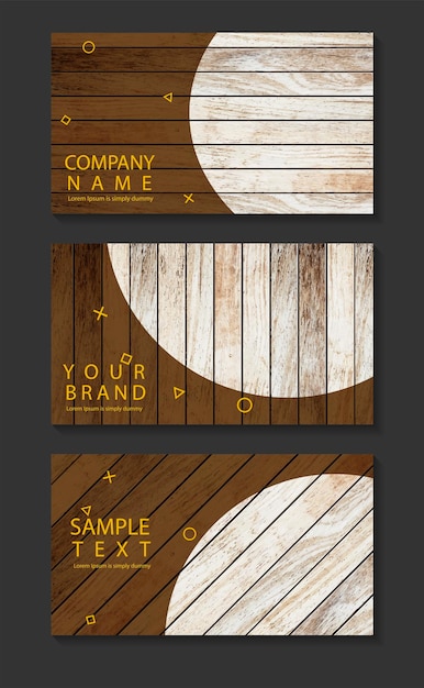 Vector presentation design vector templates with wooden background texture in size presentation wide 1920 x 1080