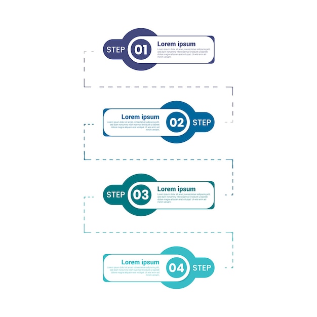 Presentation infographic template design with icons and circles Business concept with 4 options steps