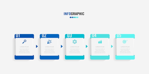 Presentation Infograpic template Business concept with 5 number options and marketing icons