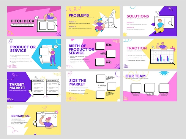 Presentation Pitch Deck Template Or Brochure Guide Slide Collection For Business Report Or Corporate Sector