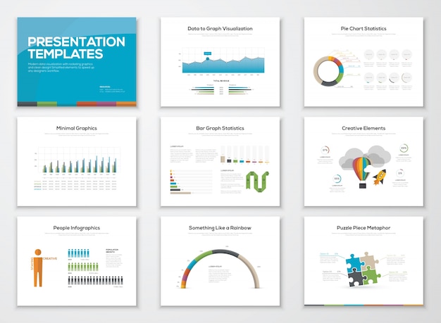 Presentation slide templates and business vector brochures