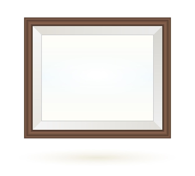 Presentation square picture frame design with shadow on transparent background