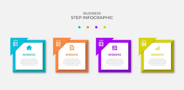 Presentation steps business timeline infographic template