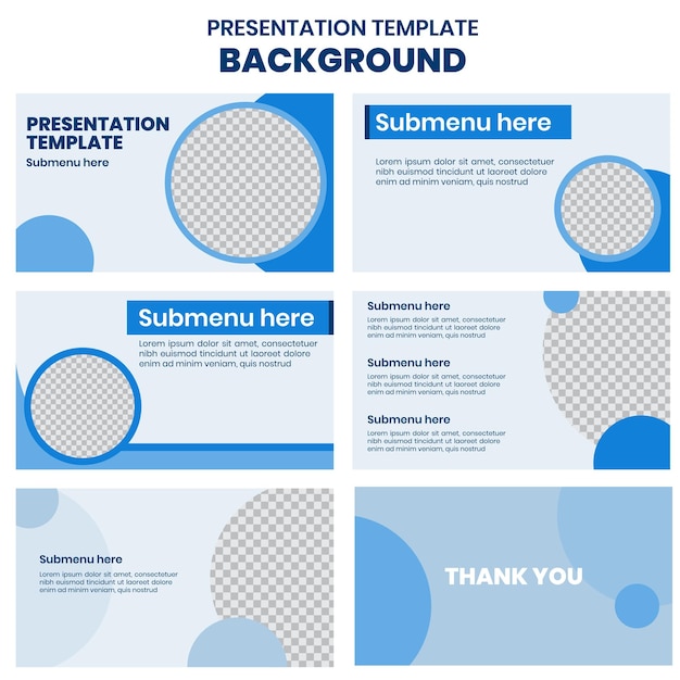 presentation template design in blue color