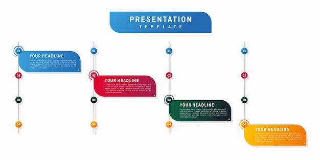 Presentation Template Step Elements Color Full Design