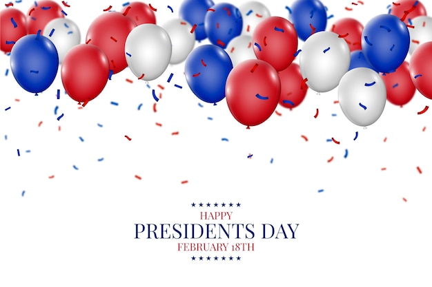 President's day with realistic balloons