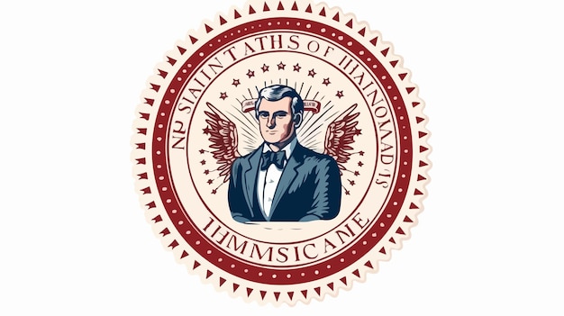 Vector presidential usa man seal stamp design