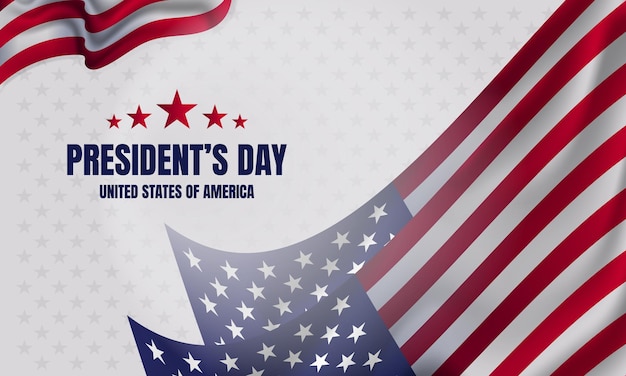 Presidents Day background or banners template with waving American flag suitable for posters