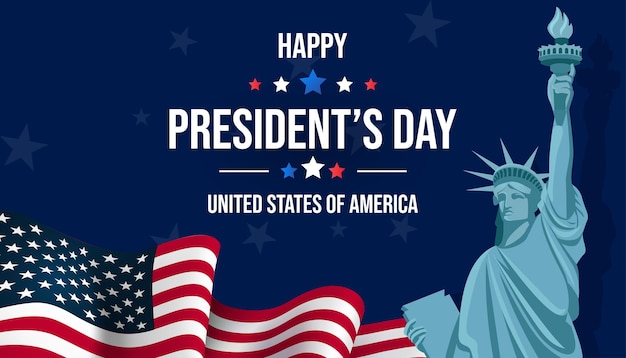 Presidents Day Background Design with elegan USA flag design