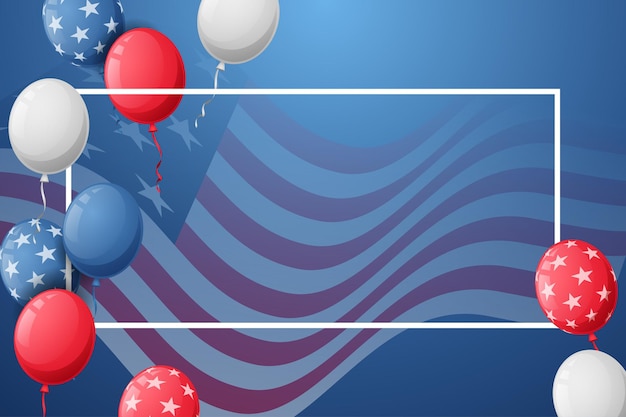 Presidents Day Background With ballon flag and Copy Space Area