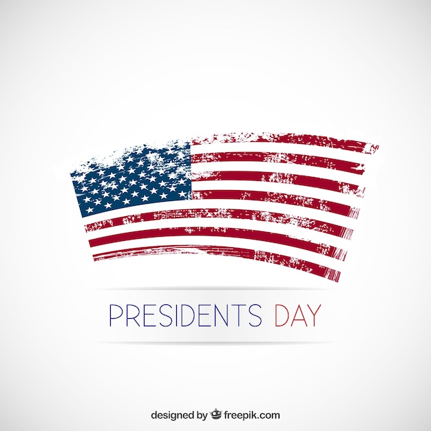 Presidents day background with grunge flag