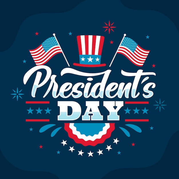 Presidents day lettering