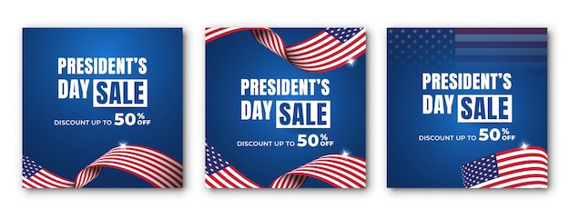 Presidents day sale social media post template