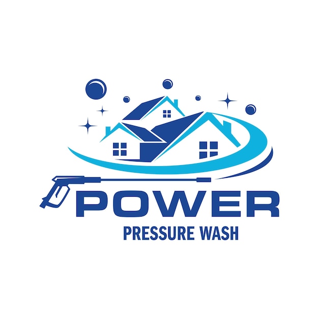 Vector pressure power wash spray logo design professional power washing illustration vector graphic template