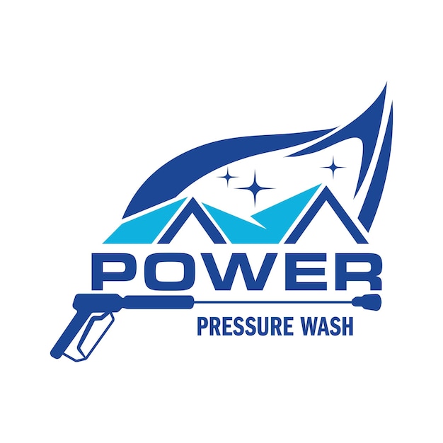 Vector pressure power wash spray logo design professional power washing illustration vector graphic template