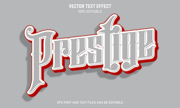 Vector prestige 3d editable text effect