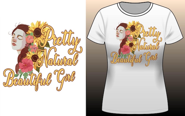 Vector pretty beautiful girl t shirt design