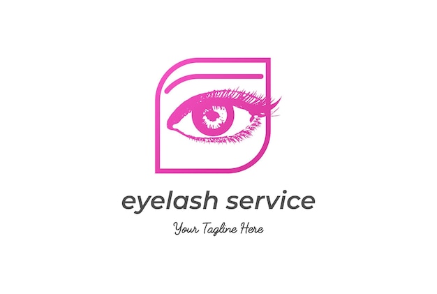 Pretty Beauty Woman Female Girl Lady Eye Eyelash Eyebrow Logo Design Vector