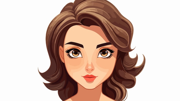 Pretty Female Cartoon Face Stock Illustration