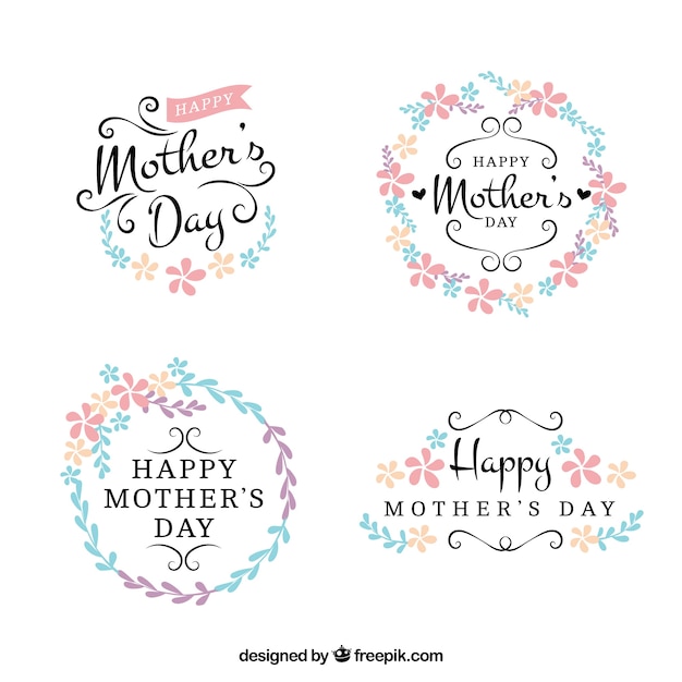 Pretty floral mother day stickers