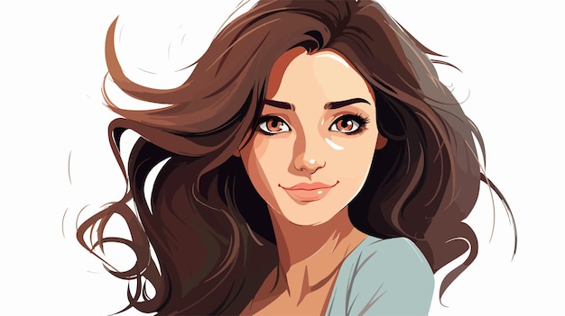 Pretty Girl Illustration on White Background