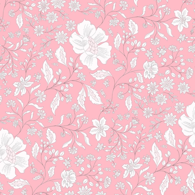 Pretty soft Pink Vintage Floral Pattern