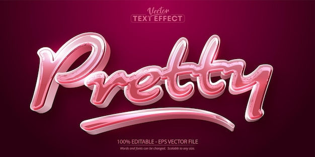 Pretty text effect, editable cartoon text style