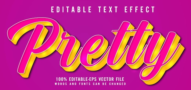 Pretty text effect editable