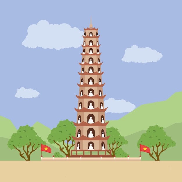 Vector pretty vietnam illustration