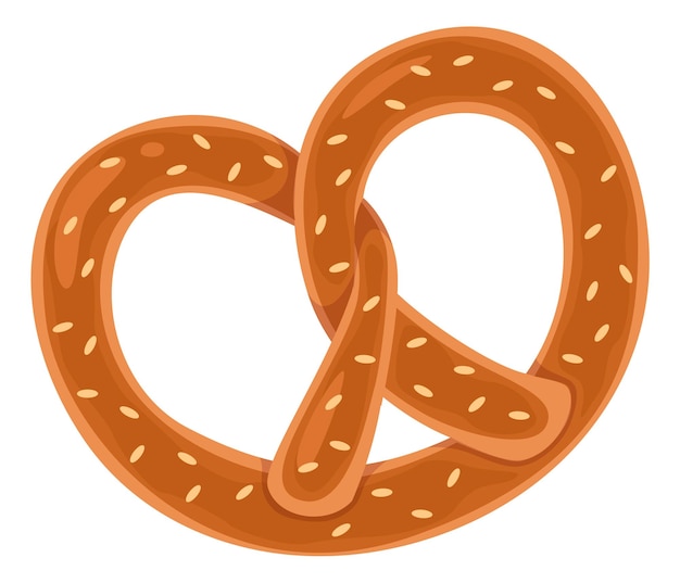 Pretzel cartoon icon Fresh bakery Tasty pastry isolated on white background