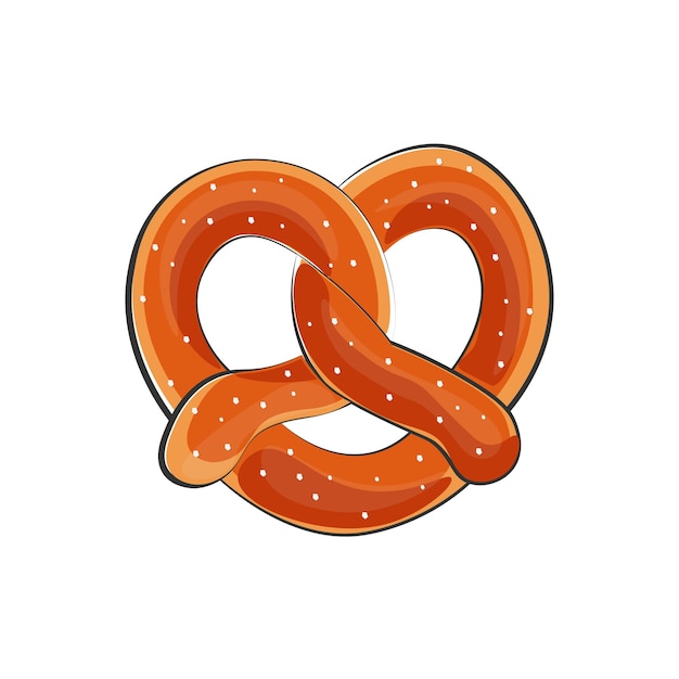 Pretzel Cartoon Vector Illustration Logo