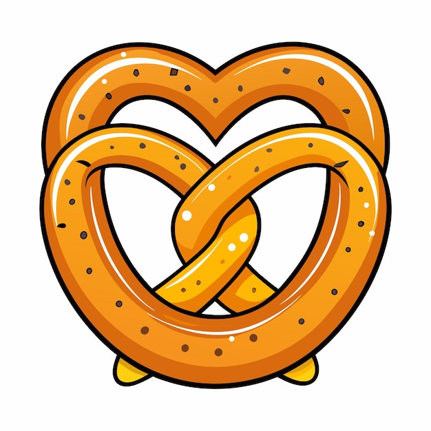 Vector pretzel clipart cartoon style vector illustration