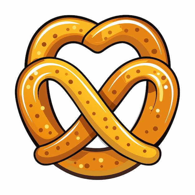 Vector pretzel clipart cartoon style vector illustration