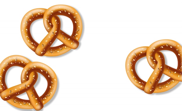 Pretzel on white background