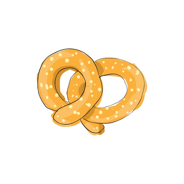 Pretzels icon in cartoon style isolated on white background Food symbol