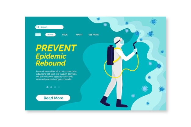 Prevent epidemic rebound landing page template