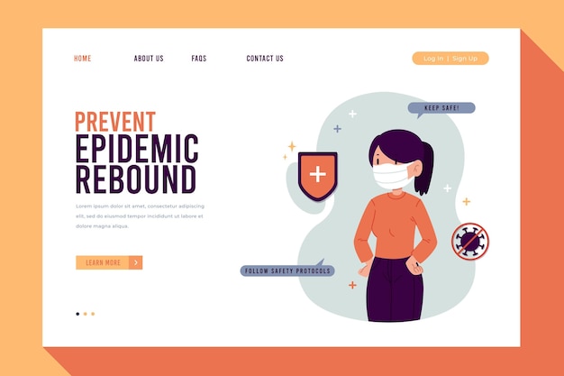 Prevent epidemic rebound landing page theme