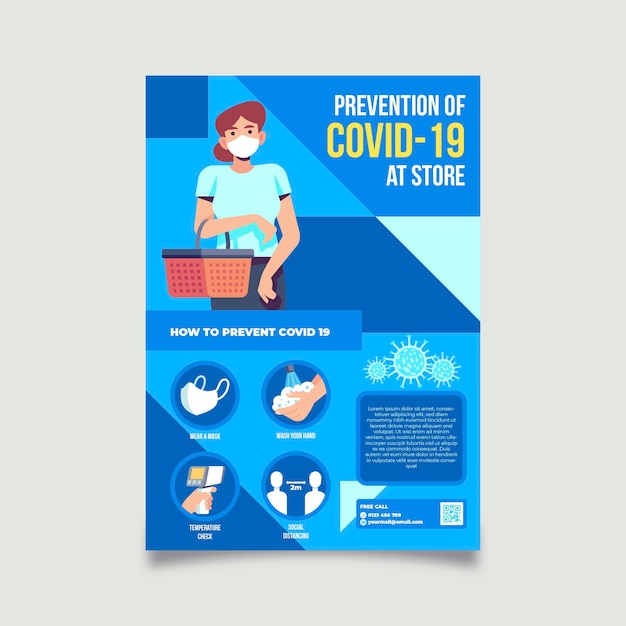 Prevention covid-19 at store a5 flyer