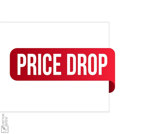 Vector price drop banner design price drop icon flat style vector illustration