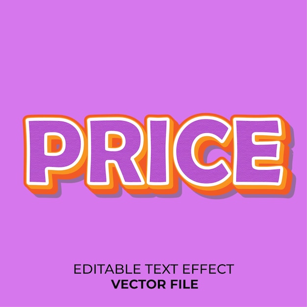 Price editable text effect template Premium Vector