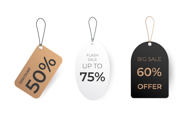 Price sale tags in flat design