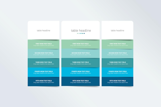 Vector pricing table design template for business vector