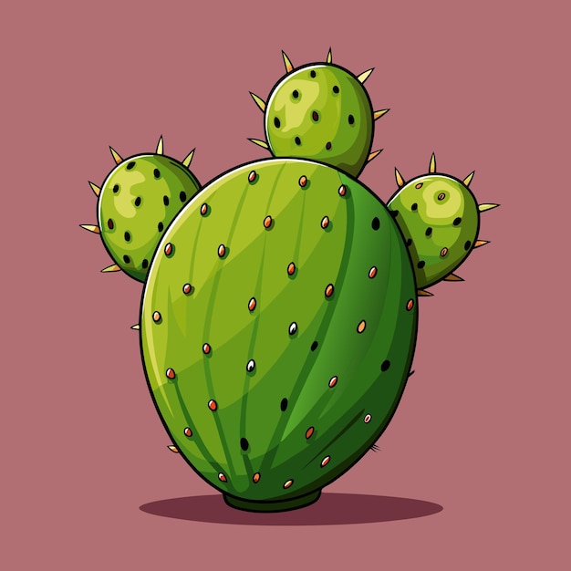 Vector prickly pear cactus fruit vector illustration design