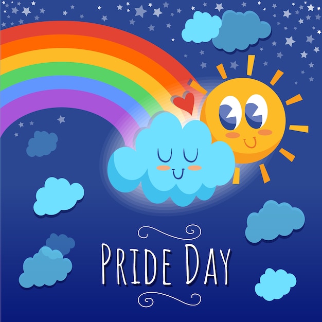 Pride Day Background with sun