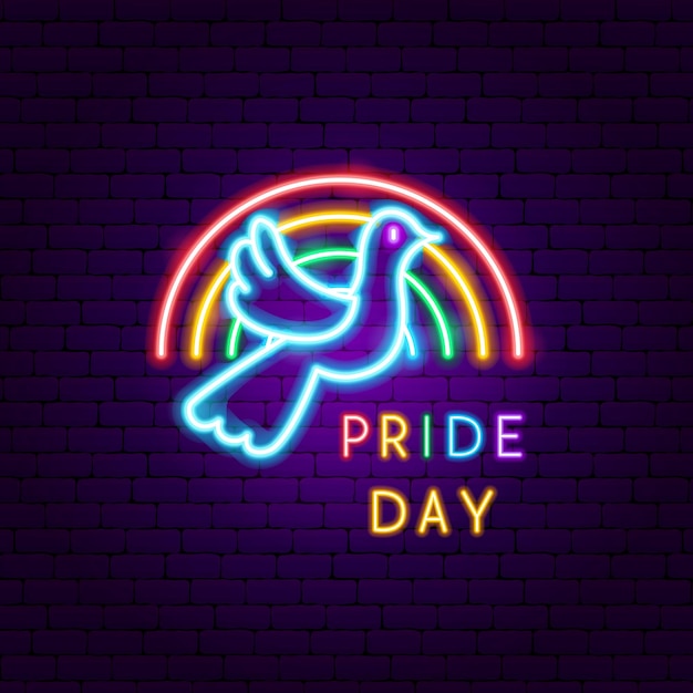 Pride Day Dove Neon Label