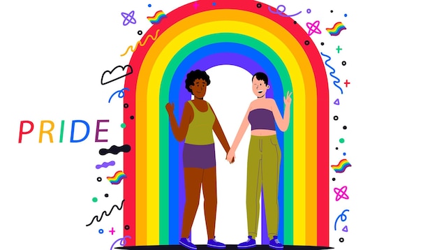 Pride day month vector illustration template for social media poster and banner