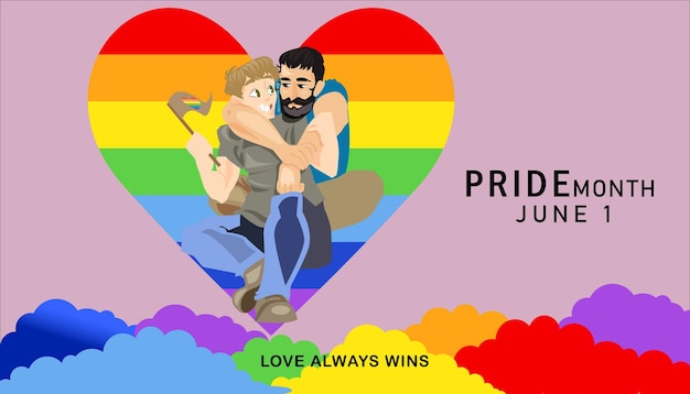 Pride day month vector illustration template for social media poster and banner