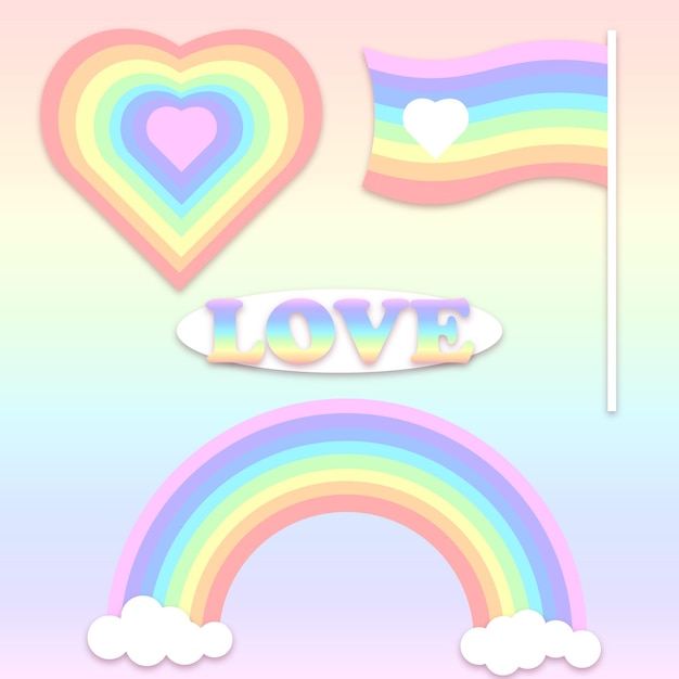 Pride love rainbow pride flag pride heart