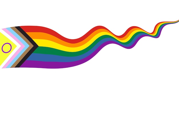 PRIDE message on cutout paper Speech bubble and Pride Rainbow Flag at background Vector illustration